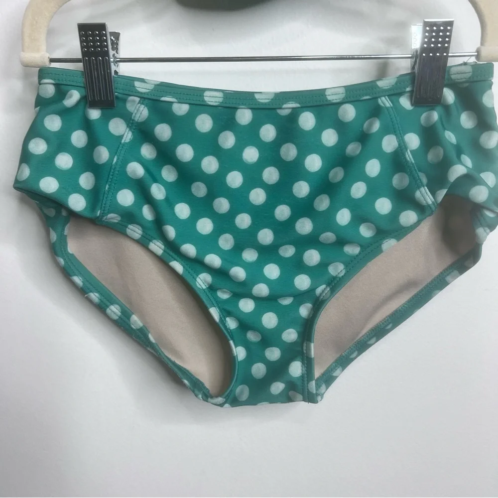 Tea Collection Polka Dot Tankini Swim Set 2 Piece Green White
